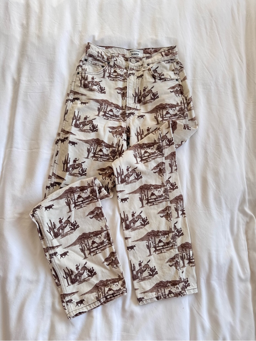 Reformation Cowboy Print Jeans